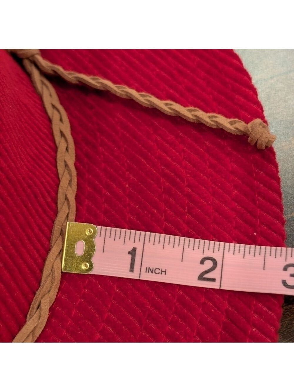 Kensie NWT Red corduroy Fedora ,3"Brim ,leather band . - Picture 5 of 6